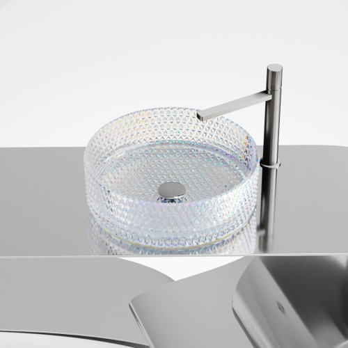 Раковина стеклянная Ceramica Nova CRISTAL CN6059 40х40 накладная цвет прозрачный без отверстий под смеситель - фото 4